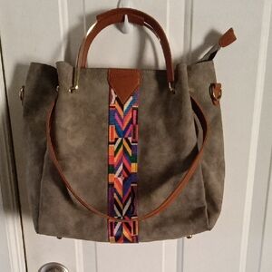 Stylish Tan and Multicolor Women's Bag